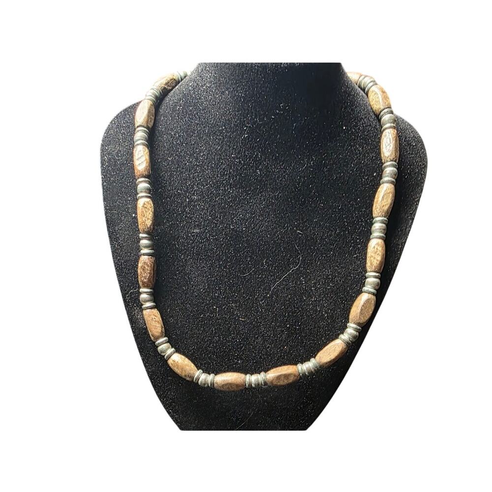 Panama Jack 18” Men’s Beaded Necklace Wood Brown Surfer Beach